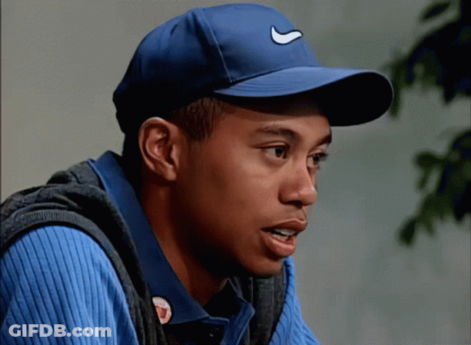Tiger Woods Emotional Reaction Interview GIF