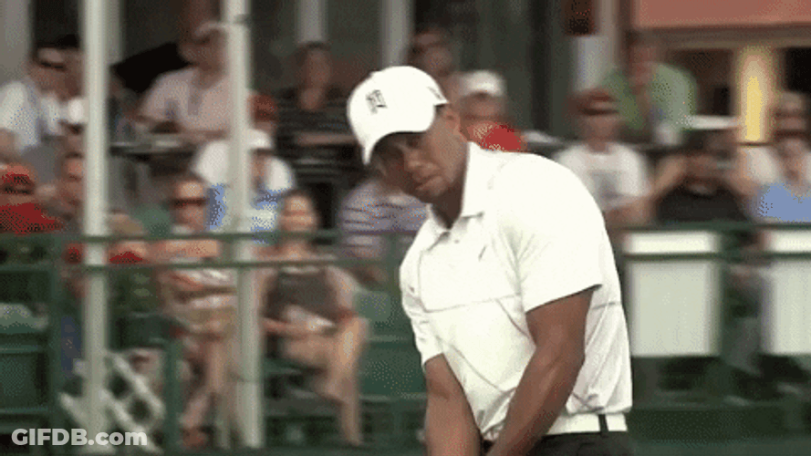 Tiger Woods Golfer Walking Backwards GIF