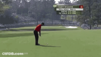 Tiger Woods Is Playing The 15Th Hole Par 5 GIF