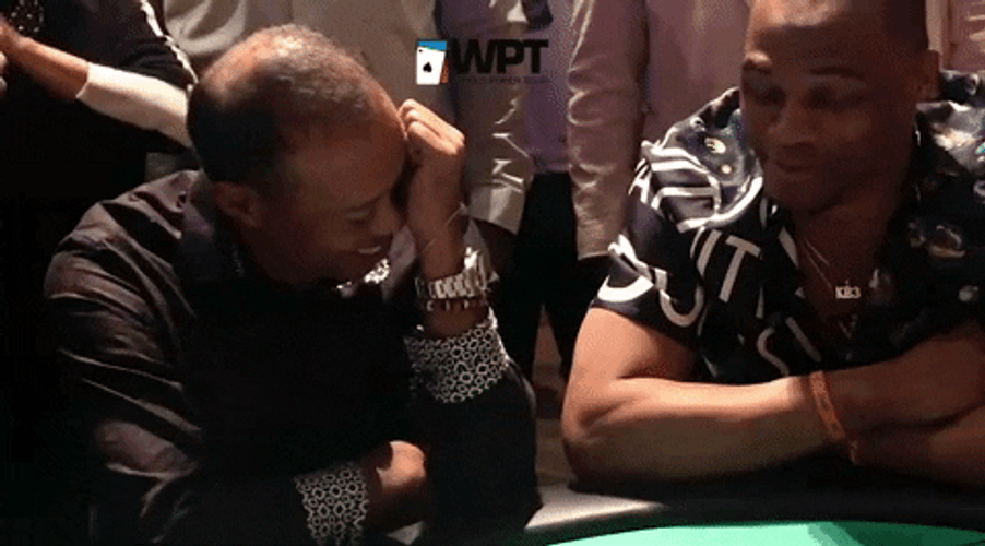 Tiger Woods Russell Westbrook Celebrity Poker GIF