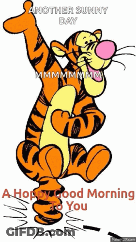 Tigger Cartoon With Another Sunny Day GIF