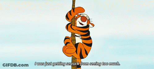 Tigger Climbing Tree Saying I Was Just Getting Seasick GIF
