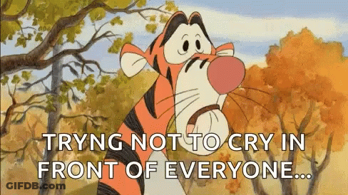Tigger Crying In Front Of Forest GIF