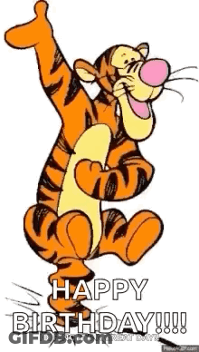 Tigger From Winnie The Pooh Is Giving A Thumbs Up And Saying `` Happy Birthday ! '' GIF