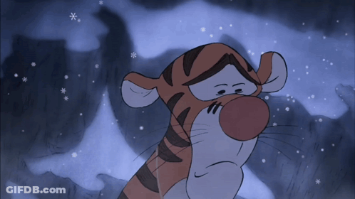 Tigger From Winnie The Pooh Is In The Snow GIF