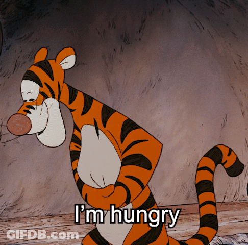 Tigger From Winnie The Pooh Says I 'M Hungry In A Cartoon GIF