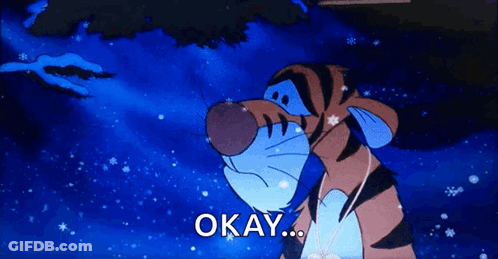 Tigger From Winnie The Pooh With Headphones In Snow Says Okay GIF