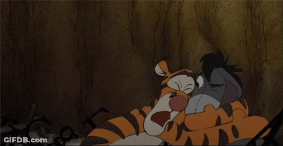 Tigger Hugging Eeyore GIF