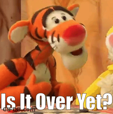 Tigger Near Yellow Monkey Is It Over Yet GIF
