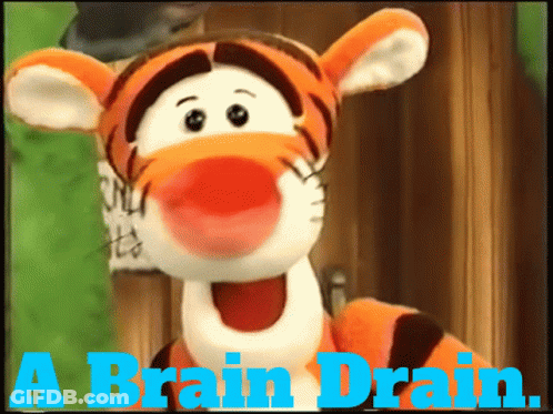 Tigger Says A Brain Drain In Blue GIF