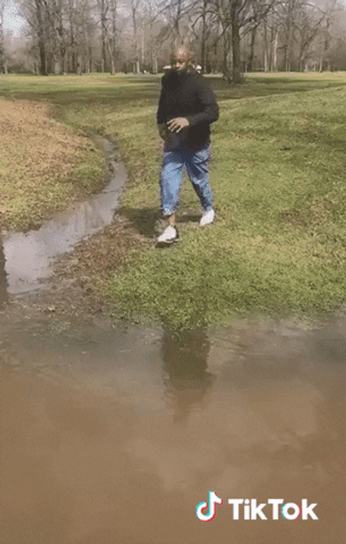 Tiktok Man Jump Fail GIF