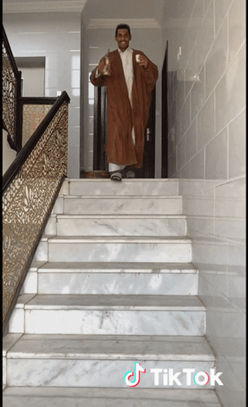 Tiktok Staircase Accident GIF