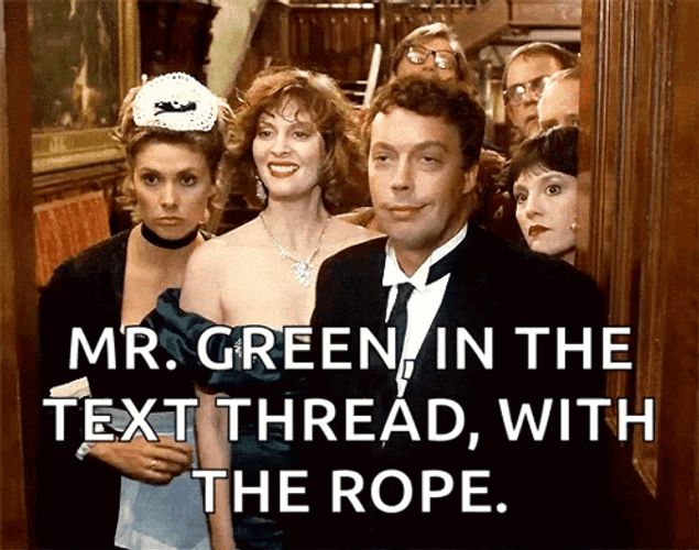 Tim Curry Leading Clue Character Line Up GIF