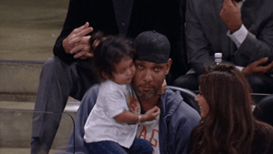 Tim Duncan Daughter Quill Kiss GIF