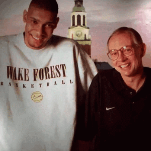 Tim Duncan Dave Odom Wake Forest GIF