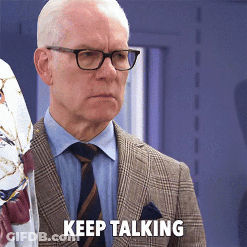 Tim Gunn Go On Keep Talking GIF