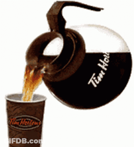 Tim Hortons Coffee Being Poured Into Paper Cup GIF
