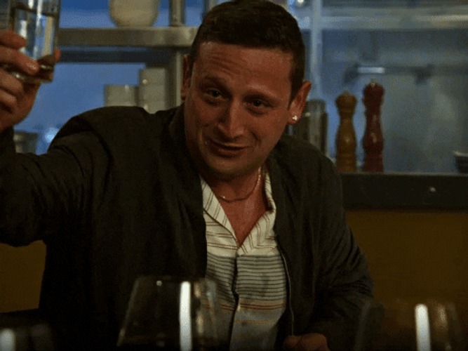 Tim Robinson Cheers To Friends GIF
