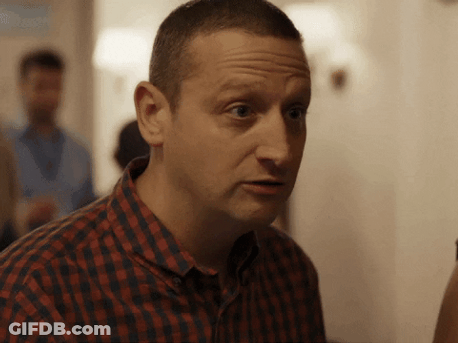 Tim Robinson Silly Face Shushing GIF
