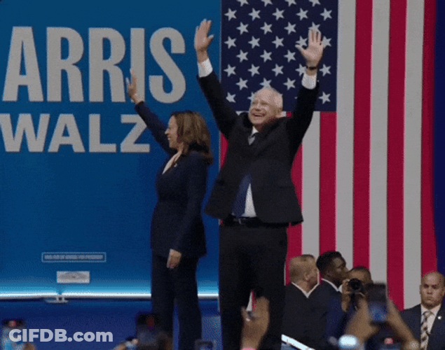 Tim Walz And Harris Hype GIF