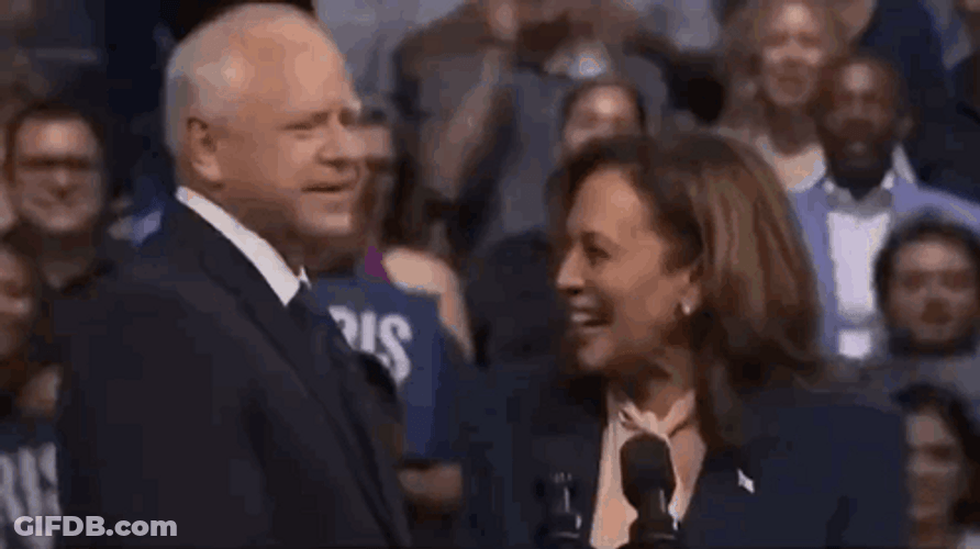Tim Walz And Kamala Super Happy GIF
