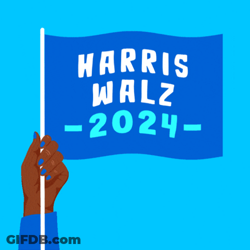 Tim Walz Harris Blue Flag GIF