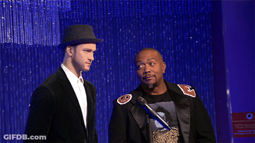 Timbaland Looking At Justin Timberlake GIF