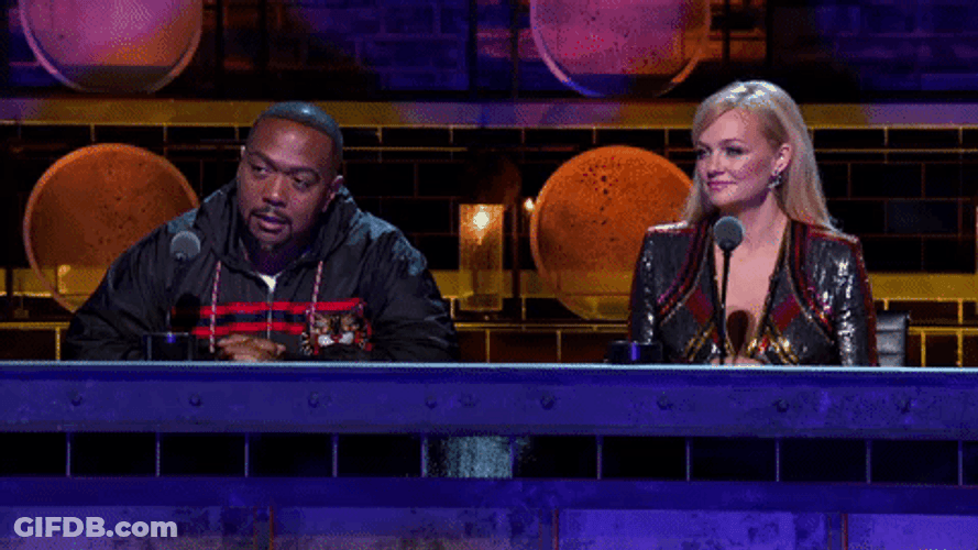 Timbaland Sitting Beside Emma Bunton Boy Band GIF