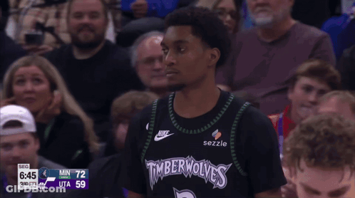 Timberwolves Basketball Player In Front Of Crowd GIF