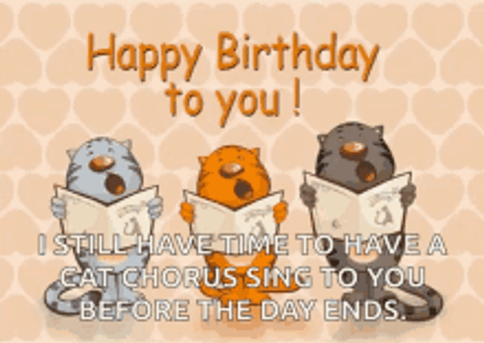 Time For Cat Chorus Singing Happy Birthday GIF