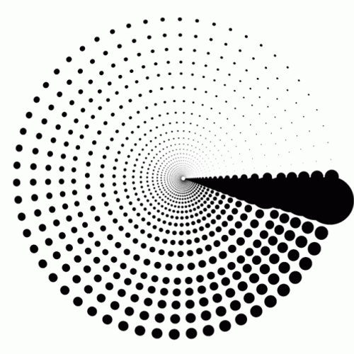 Time Is A Flat Circle Halftone Hexagon Logo GIF