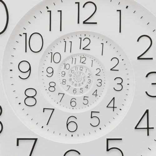 Time Is A Flat Circle Spiral Clock GIF