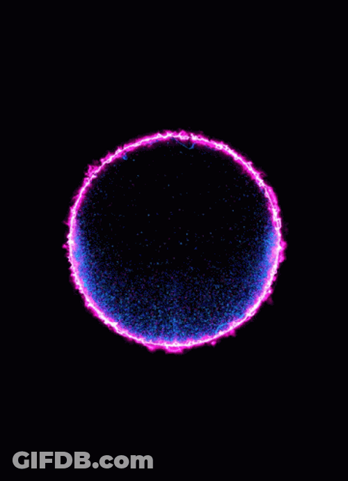 Time Is A Flat Neon Circle Light Loop GIF