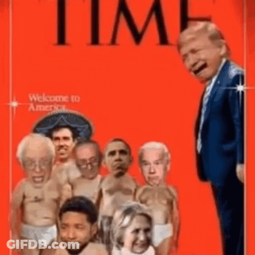 Time Magazine Cover With Donald Trump Surrounded By Crying Babies GIF