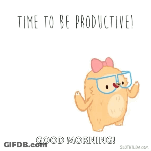 Time To Be Productive Sloth Pink Bow Glasses GIF