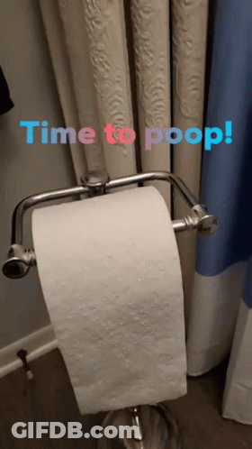 Time To Poop Toilet Paper Roll GIF