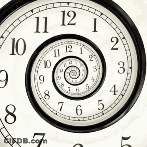 Timeless Clock Spiral Illusion GIF