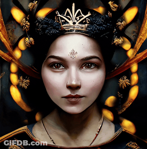 Timeless Lady Intense Stare Smile Fine Art GIF