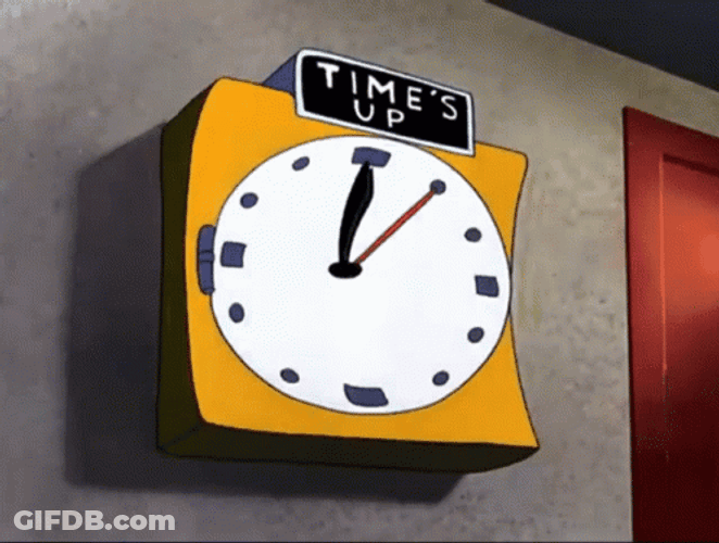 Times Up Ticking Clock GIF