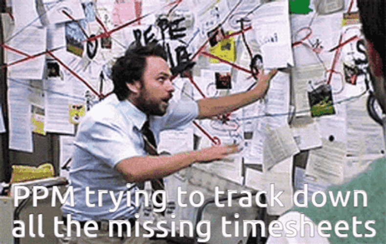 Timesheet All Over The Room Meme GIF