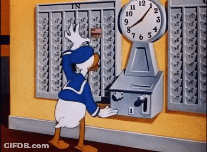 Timesheet Cheating Donald Duck Disney GIF