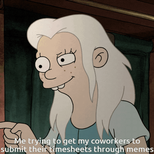 Timesheet Princess Bean Disenchanment GIF
