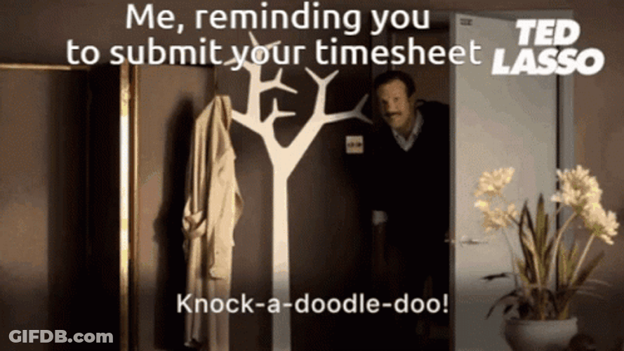 Timesheet Ted Lasso Peeking GIF