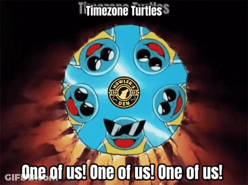 Timezone Turtles One Of Us Poster GIF