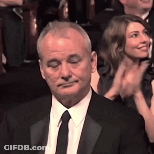 Timid Bill Murray Accepting Award GIF
