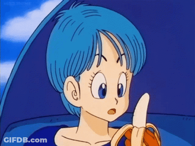 Timid Bulma Eating Banana GIF