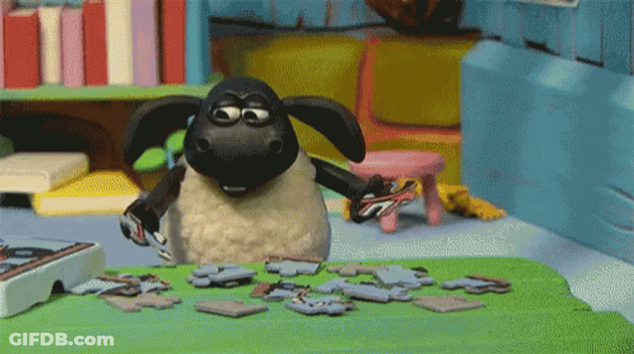 Timmy Playing With Jigsaw Puzzle Shaun The Sheep GIF
