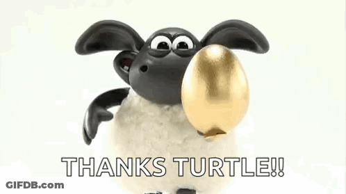 Timmy Sheep Holding Gold Egg GIF