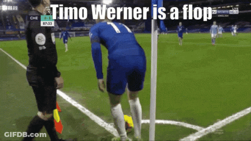 Timo Werner Soccer Flop On Field GIF