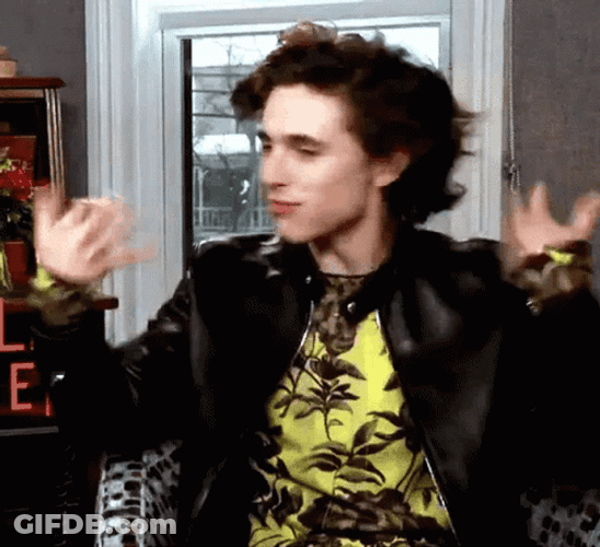 Timothée Chalamet Shaking Crazy GIF